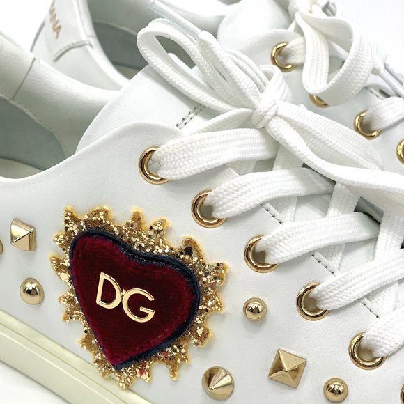 NIB DOLCE & GABBANA Heart Portofino Sneakers - Picture 2 of 14